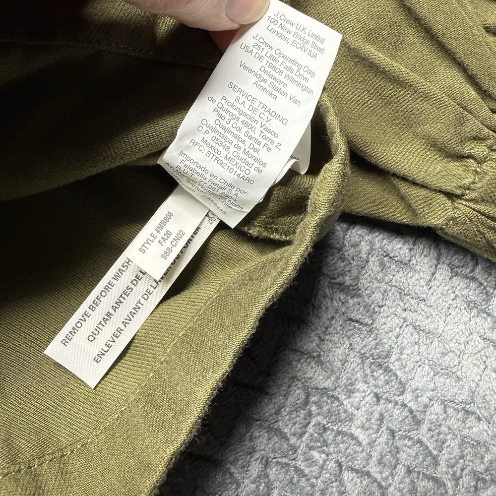 Madewell Jacket Women's XS Olive Green Utility Peplum Button Cotton Blend Light - Picture 7 of 9